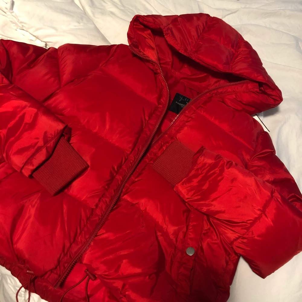 American Eagle Red Puffer Jacket